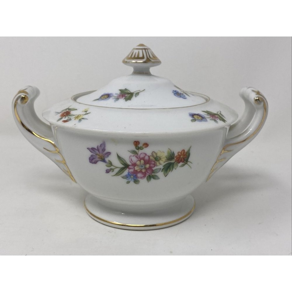 Aladdin Fine China Dresdenia Ornate Sugar Bowl With Lid Made In Occupied Japan